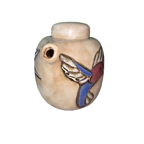 MAYA Stoneware Collection Hummingbird Decorative Tea Pot Mexican Pottery SIGNED - Picture 2 of 8